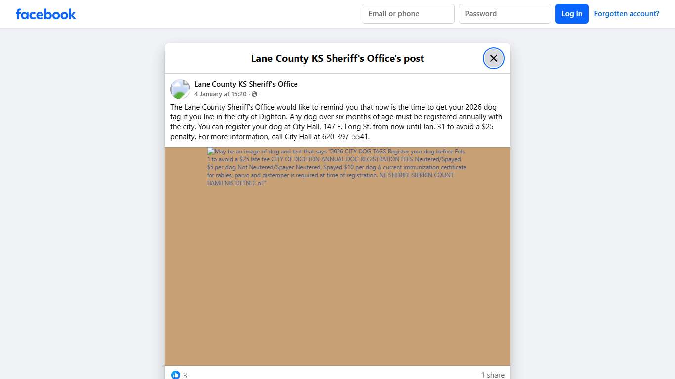 The Lane County... - Lane County KS Sheriff's Office Facebook